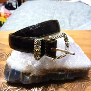 Vintage Brighton Brown Leather Belt sz 34- Style 44408